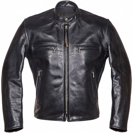 Cafe Racer Leather Jacket - For Men