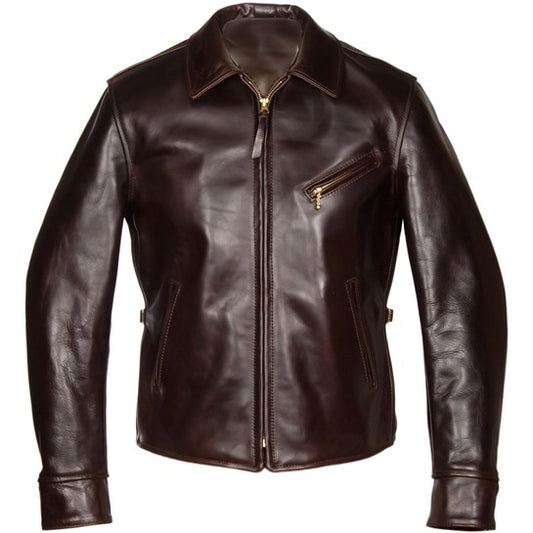 1930's Half Belt Leather Jacket For Men